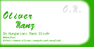 oliver manz business card